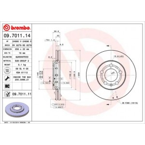 PŘEDNÍ BRZDOVÝ KOTOUČ 256X22MM  BREMBO 09701111 